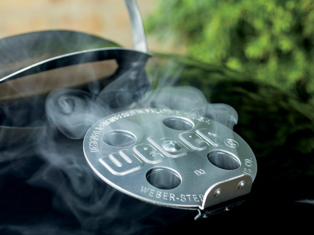 22-Inch Black Charcoal Grill—Outdoor BBQ Grill with Built-in Thermometer and Heat Control Vents
