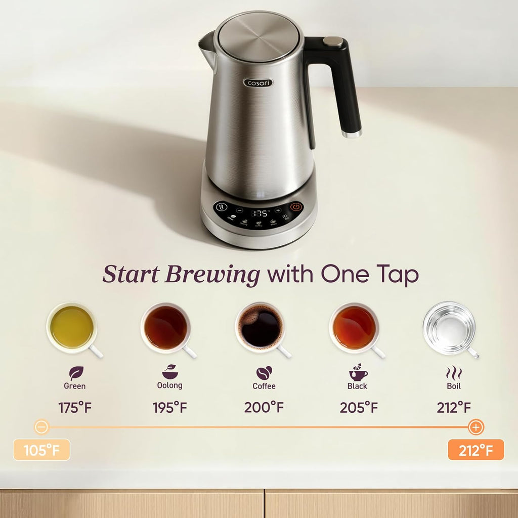 Electric Kettle — No Plastic in Contact with Water