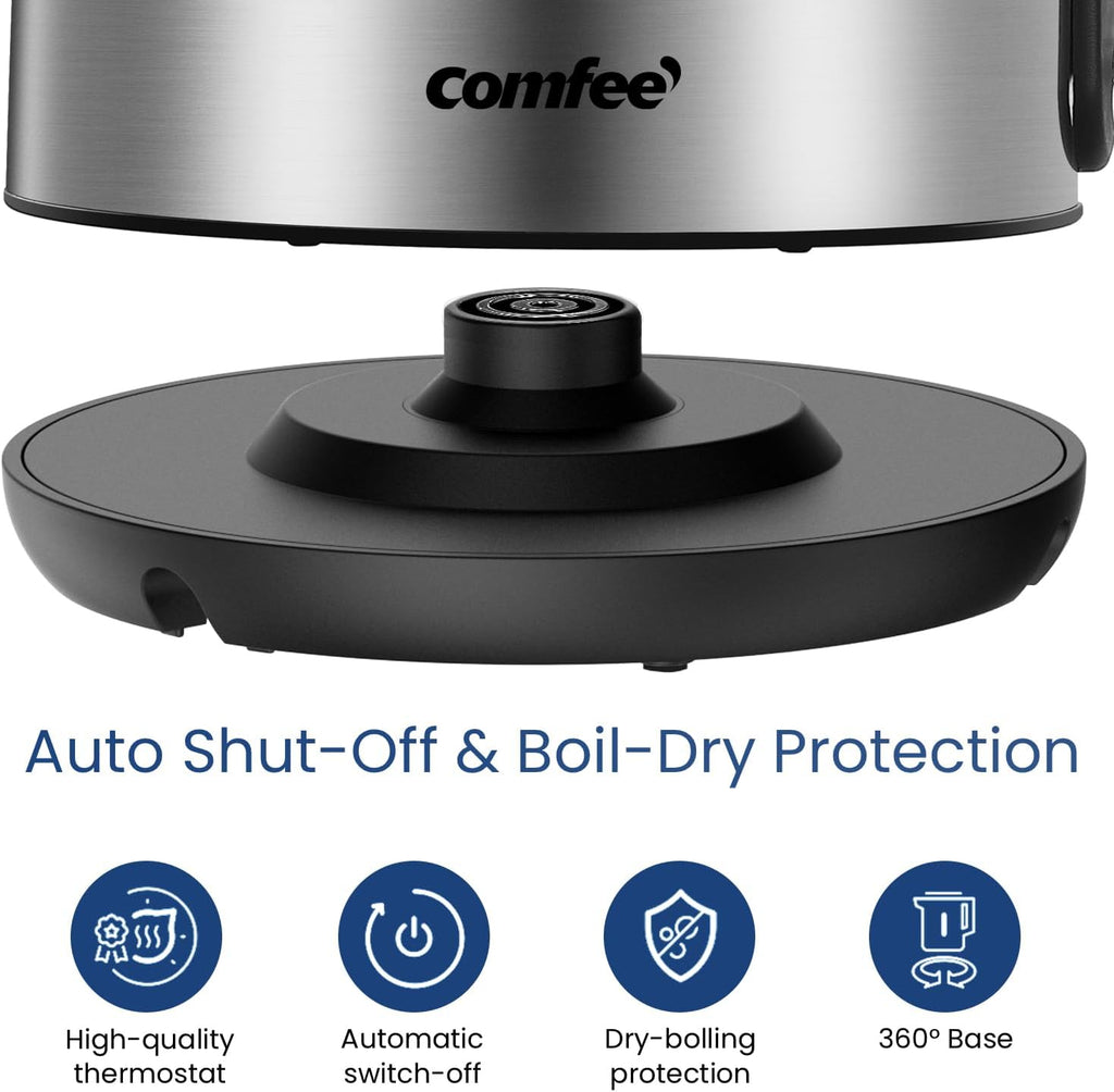 Stainless Steel Electric Kettle — 1.7L Electric Kettle / Water Boiler