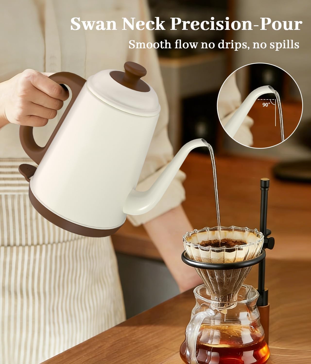 Gooseneck Electric Kettle — 1000W Rapid Boiling