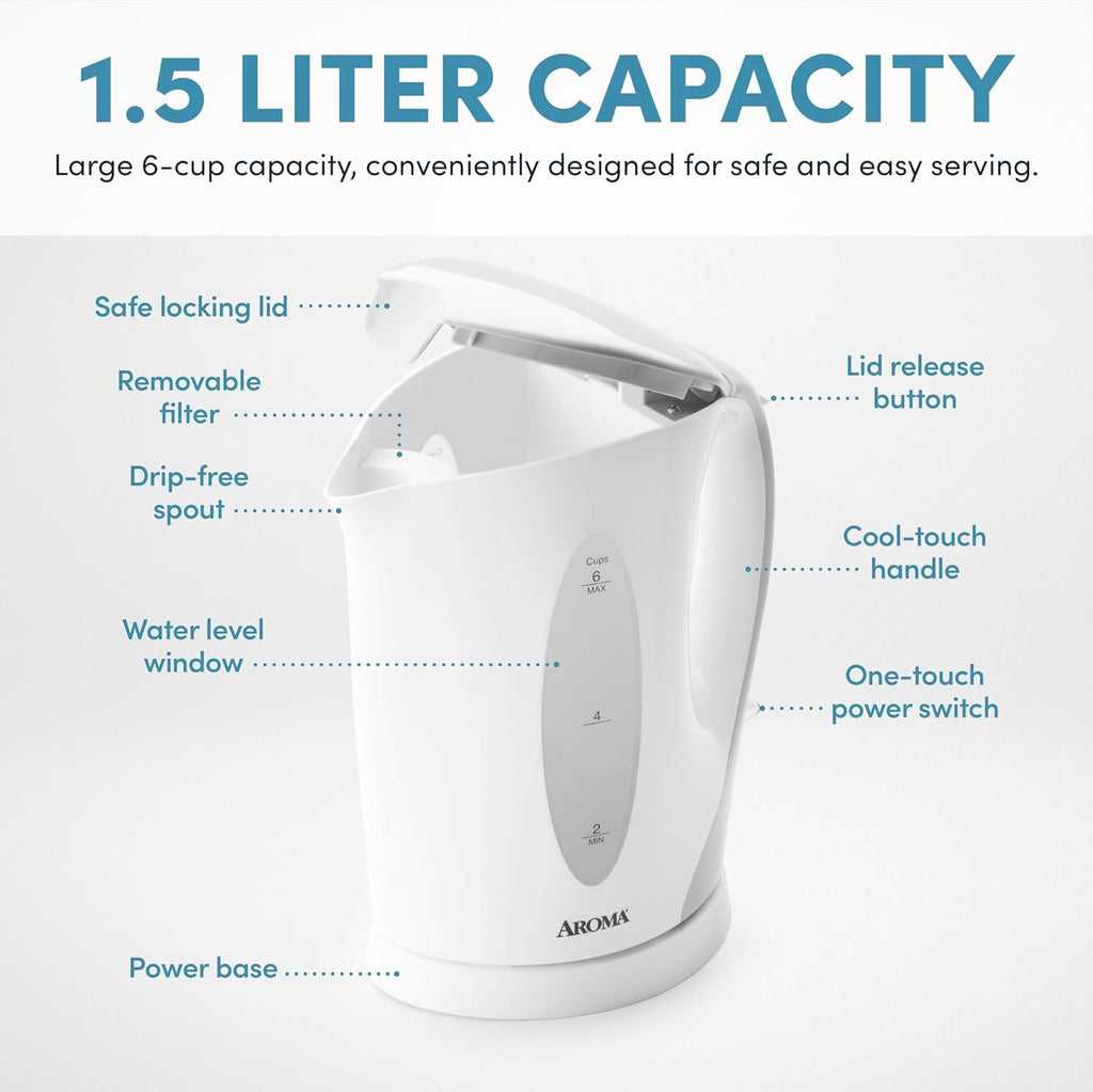 1.5L / 6-Cup Electric Kettle: Home & Kitchen