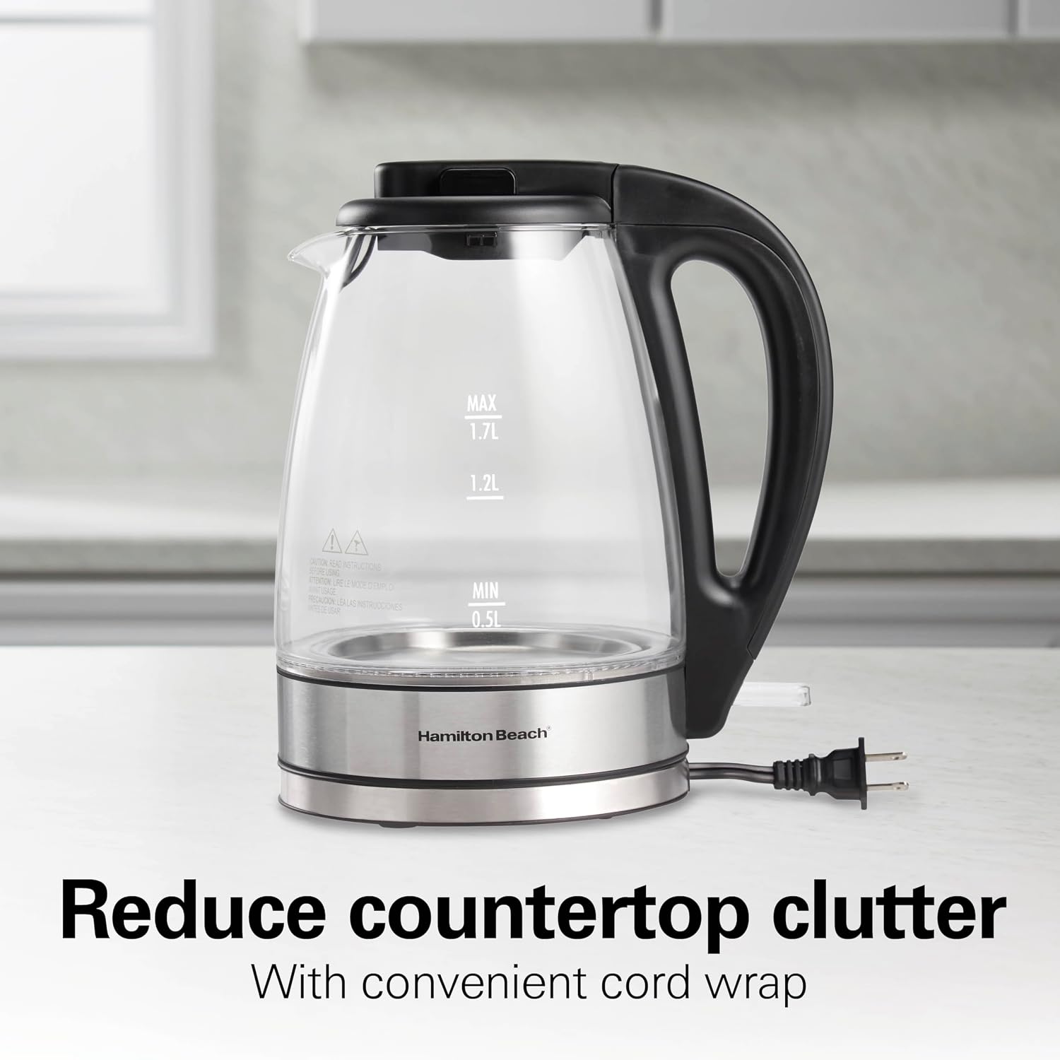 1.7L Electric Kettle — Water Kettle/Heater with LED Indicator and Built-in Filter