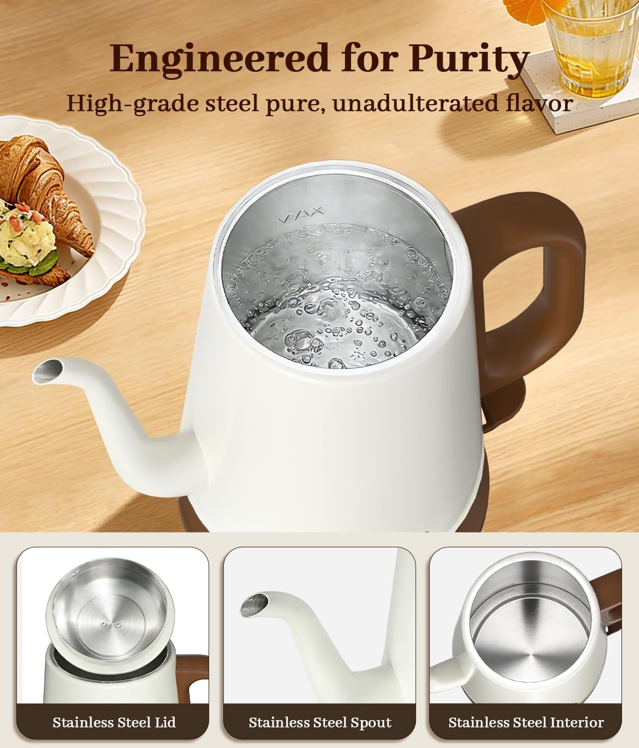 Gooseneck Electric Kettle — 1000W Rapid Boiling