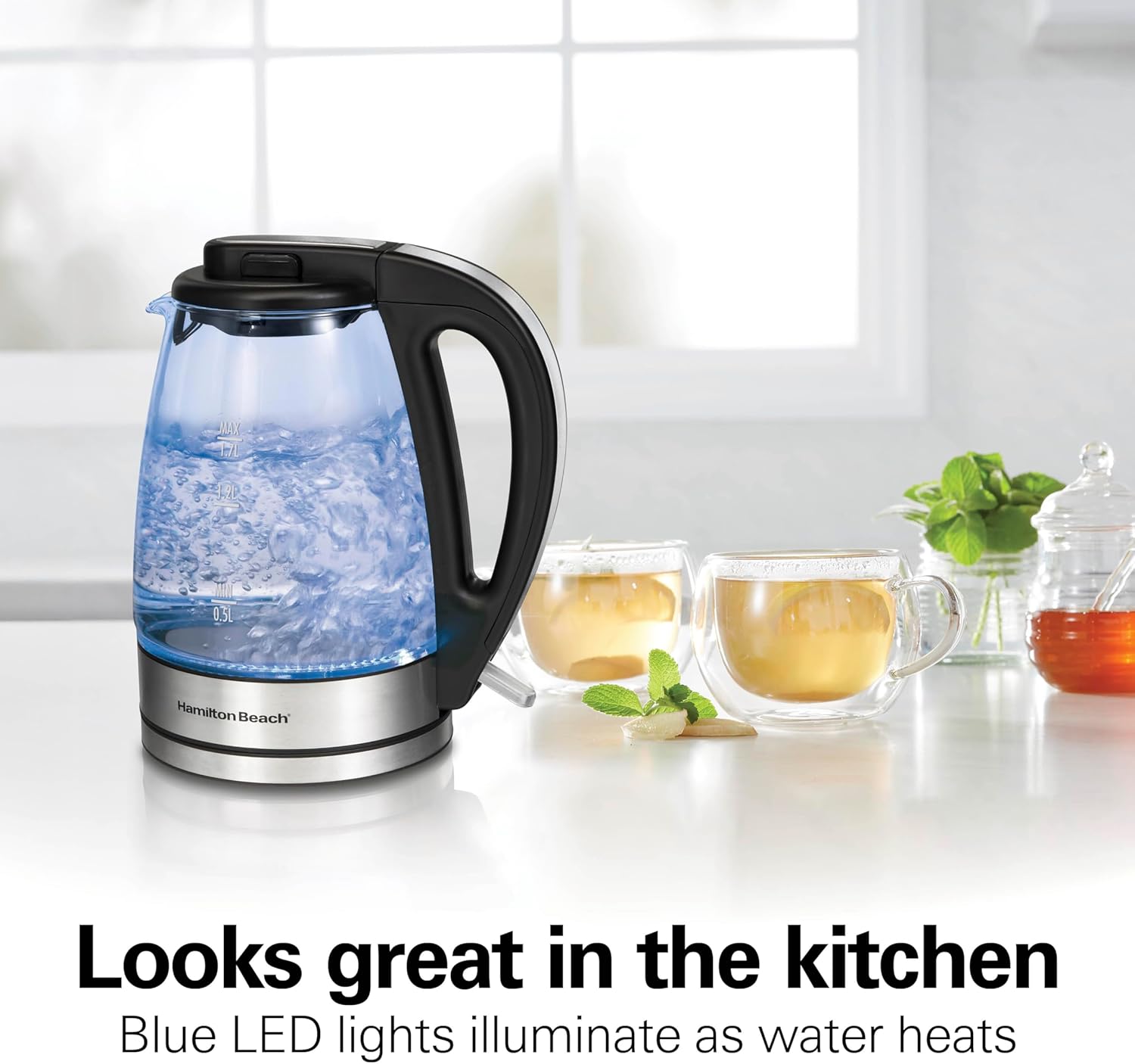 1.7L Electric Kettle — Water Kettle/Heater with LED Indicator and Built-in Filter