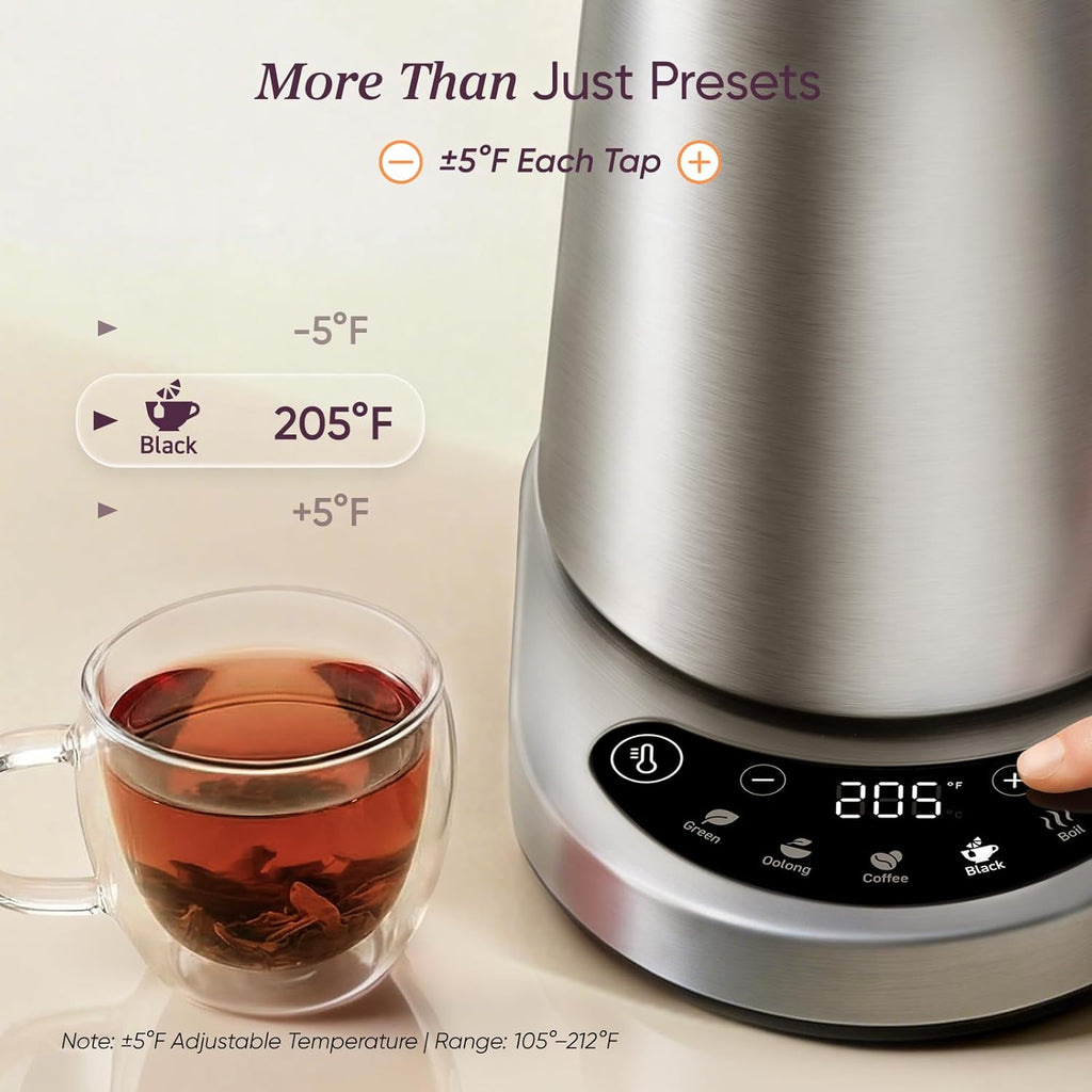 Electric Kettle — No Plastic in Contact with Water