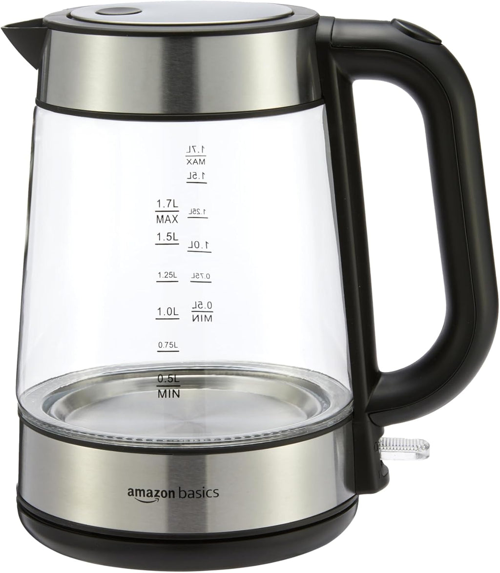 Electric kettle with glass body (suitable for brewing tea and coffee) — BPA-free