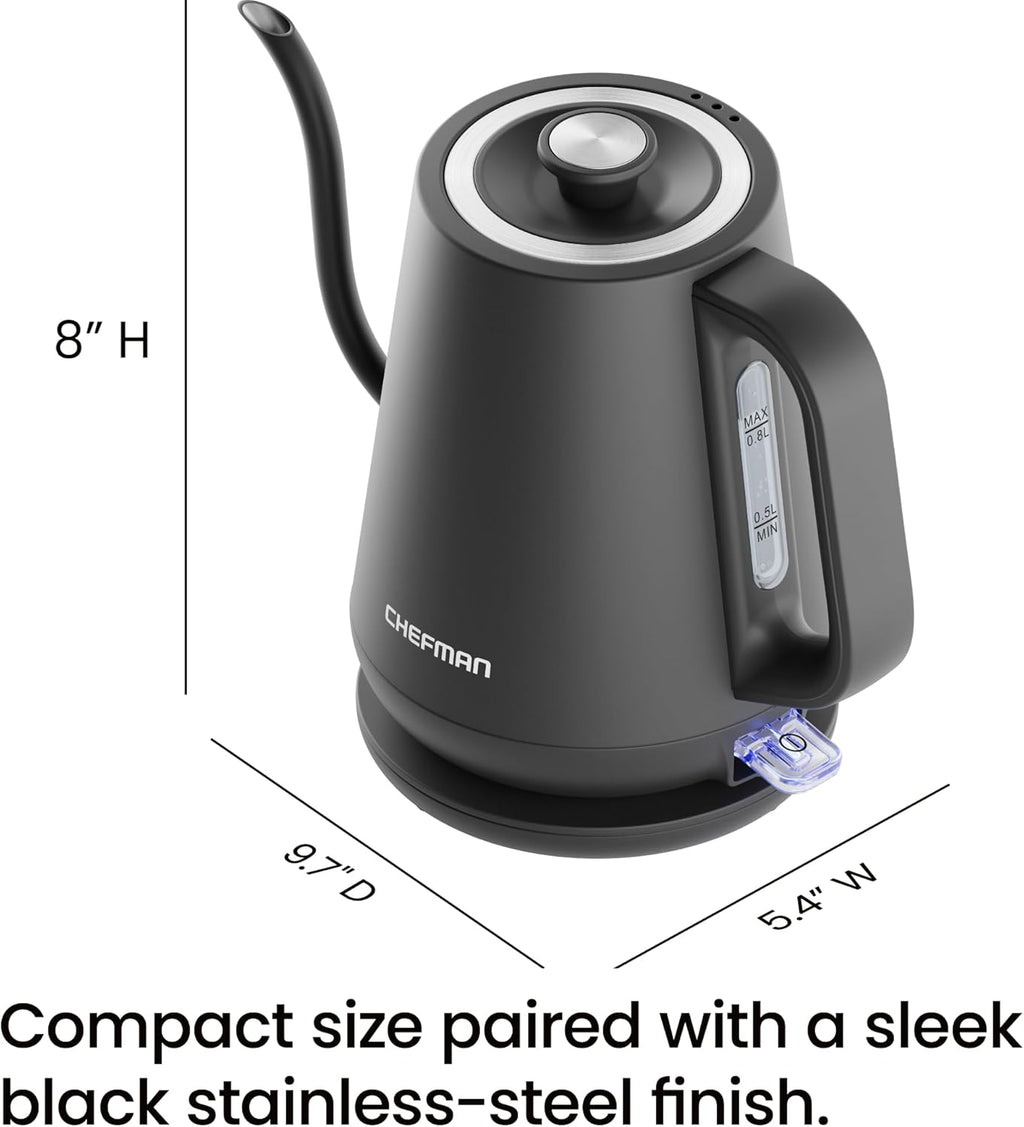 Gooseneck Electric Kettle — 0.8L Pour-Over Kettle (Suitable for Coffee and Tea)