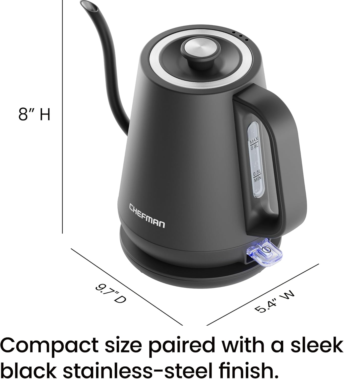 Gooseneck Electric Kettle — 0.8L Pour-Over Kettle (Suitable for Coffee and Tea)