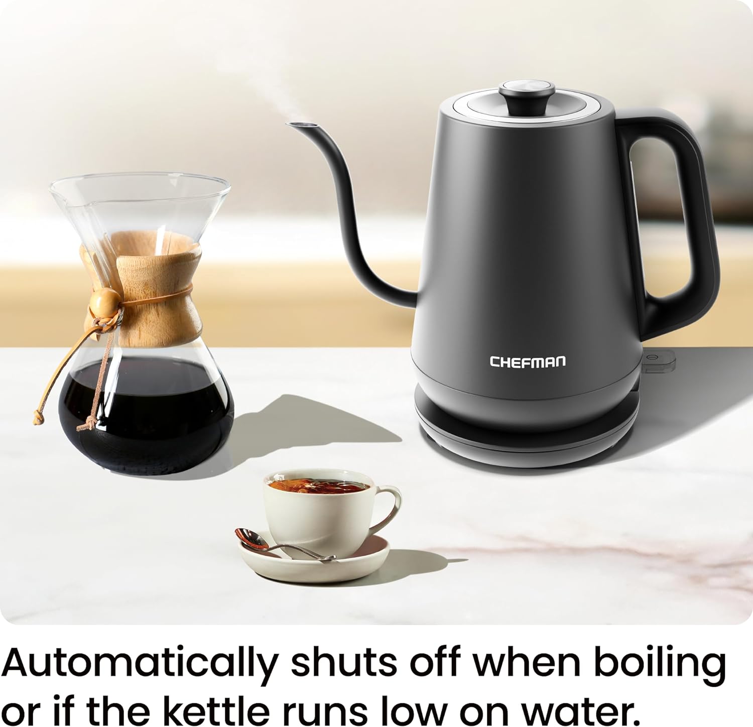 Gooseneck Electric Kettle — 0.8L Pour-Over Kettle (Suitable for Coffee and Tea)