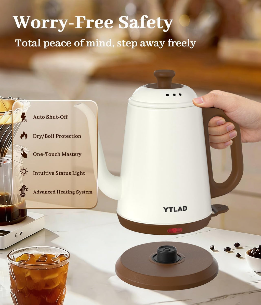 Gooseneck Electric Kettle — 1000W Rapid Boiling