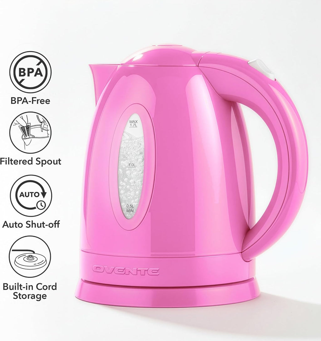 Electric Kettle — 1.7-liter rapid-boil kettle, suitable for brewing coffee or tea.
