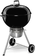 22-Inch Black Charcoal Grill—Outdoor BBQ Grill with Built-in Thermometer and Heat Control Vents