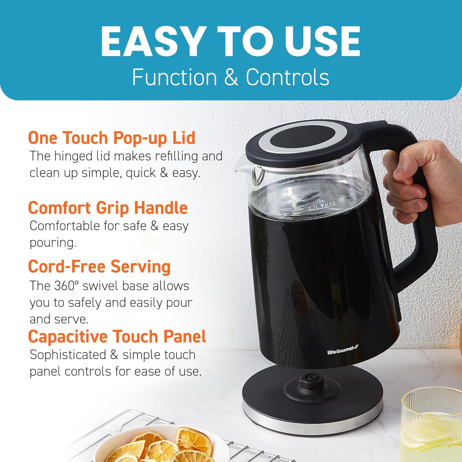 Double-Layer Anti-Scald Electric Kettle — High-Borosilicate Glass Body